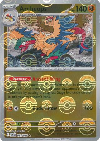 Archeops - Poké Ball Pattern - 051/086 - Rare [sv105w-051] [Reverse Holo]