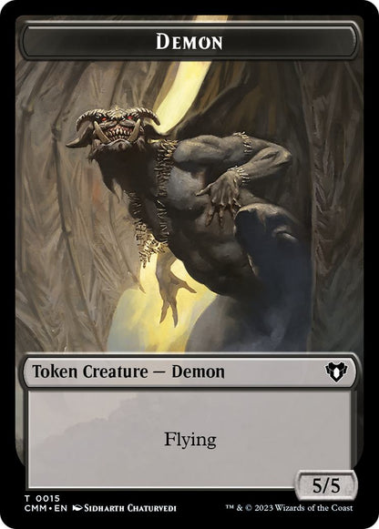 Clue Token (40) // Demon Token (15) [Commander Masters: Tokens] [Non-Foil]