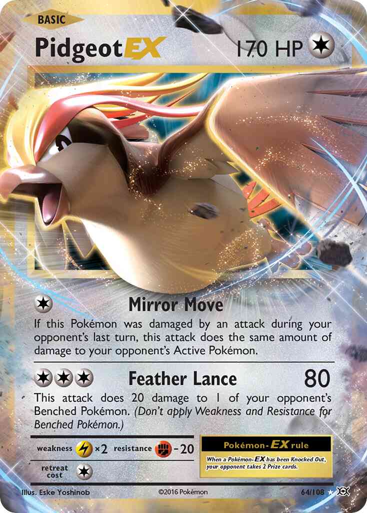 Pidgeot-EX - 64/108 - Rare Holo EX [xy12-64] [Ultra]