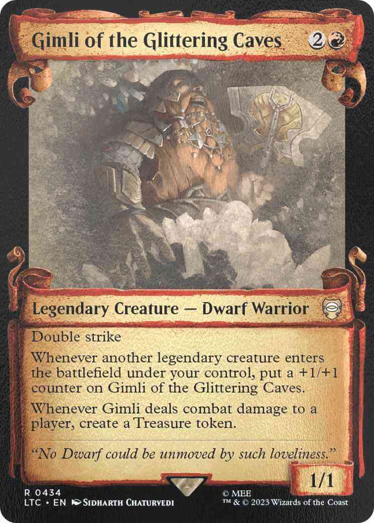 Gimli of the Glittering Caves [434] [Scrolls Showcase] [The Lord of the Rings: Tales of Middle-earth: Commander] [Silver Foil]
