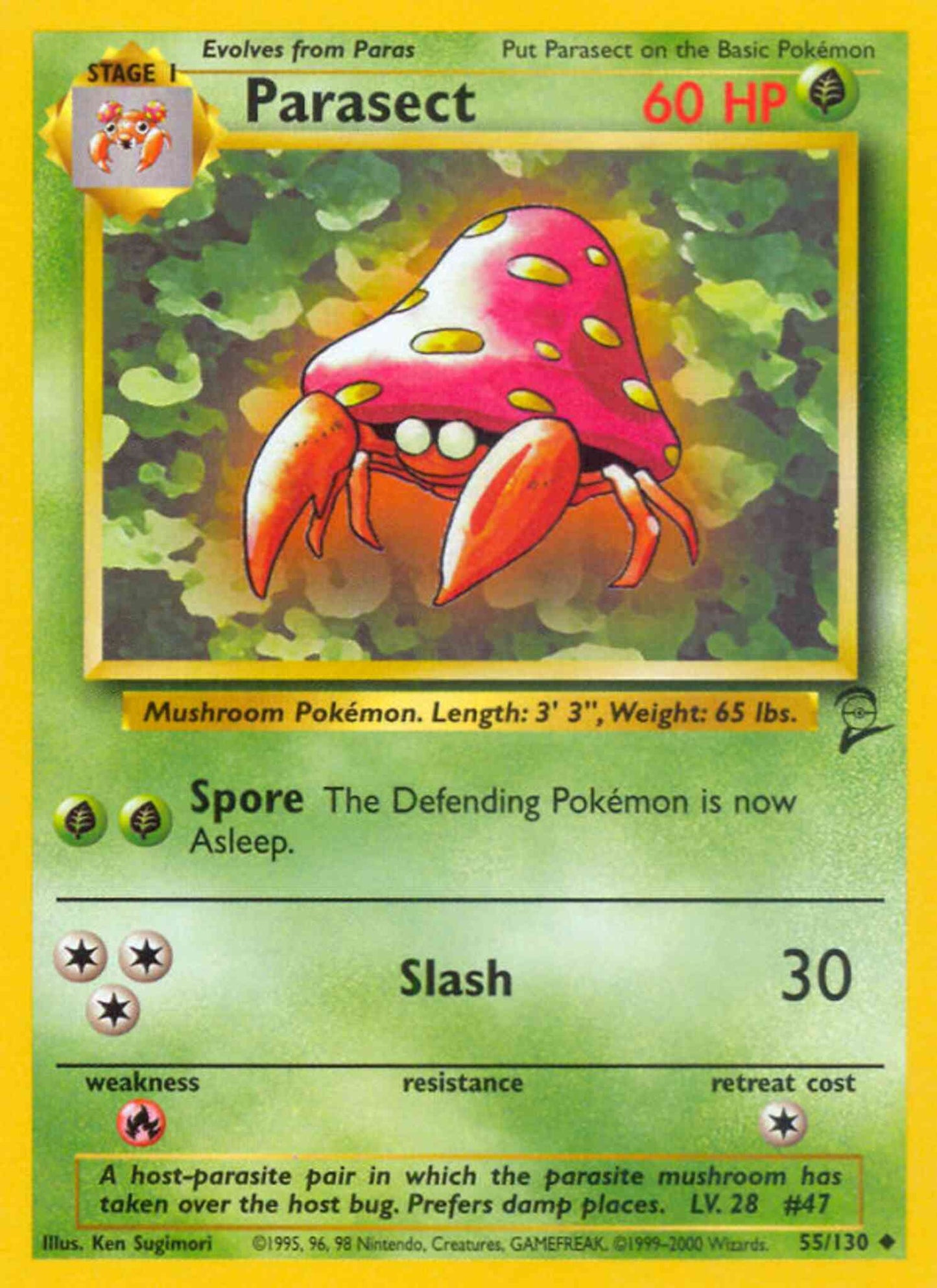 Parasect - 55/130 - Uncommon [base4-55] [Non-Holo]
