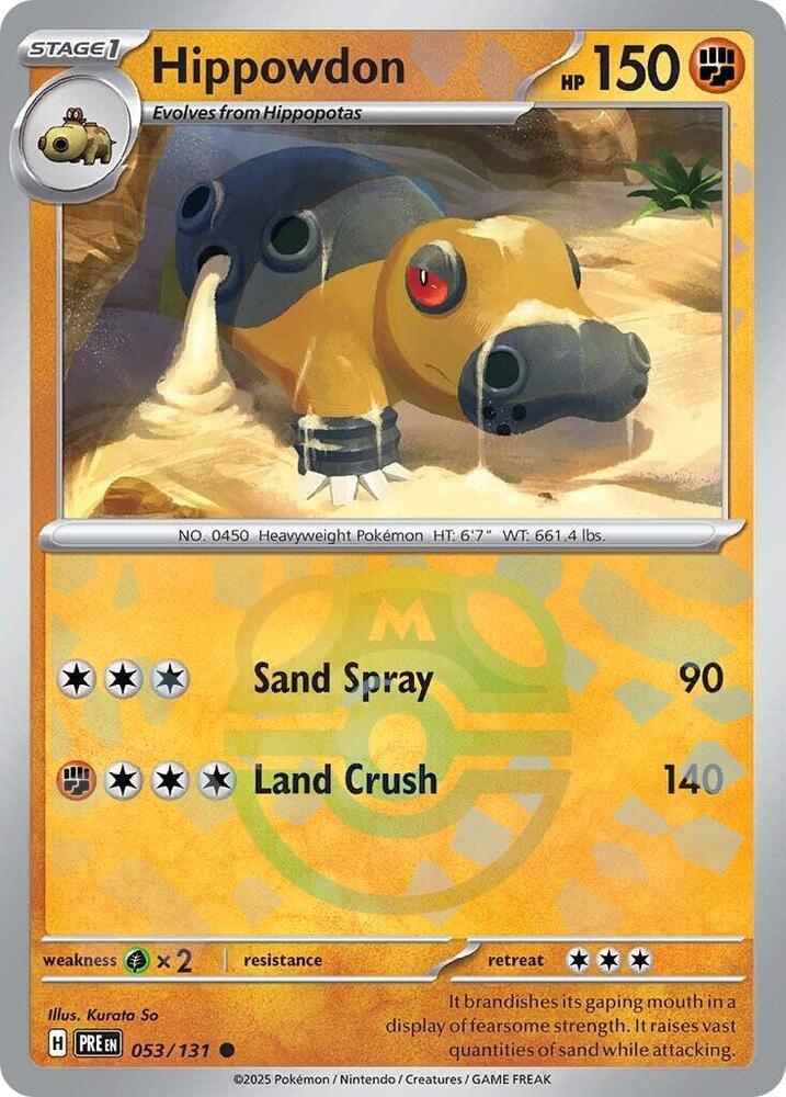 Hippowdon - Master Ball Pattern - 053/131 - Common [sv085-053] [Reverse Holo]
