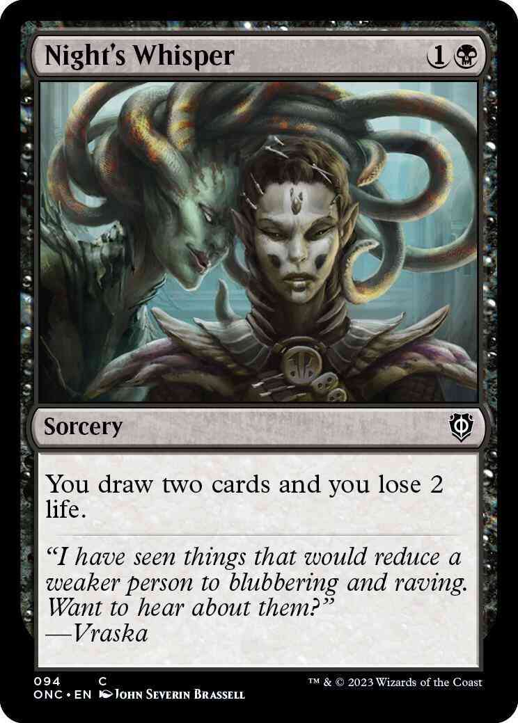 Night's Whisper [94] [Phyrexia: All Will Be One: Commander] [Non-Foil]