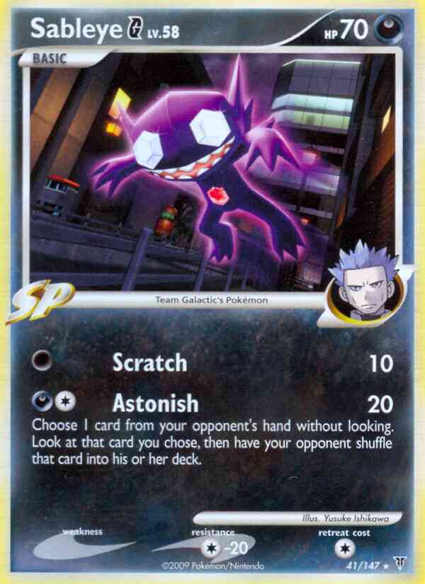 Sableye G - 41/147 - Rare [pl3-41] [Reverse Holo]