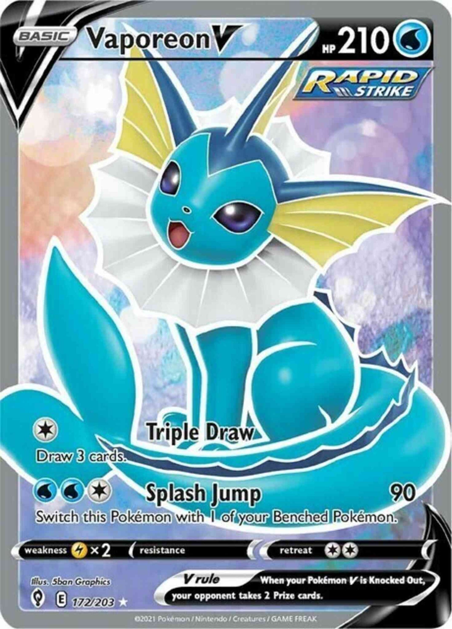 Vaporeon V - 172/203 - Rare Ultra [swsh7-172] [Ultra]
