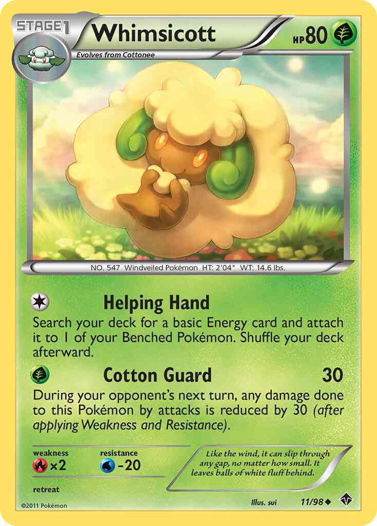Whimsicott - 11/98 - Uncommon [bw2-11] [Non-Holo]