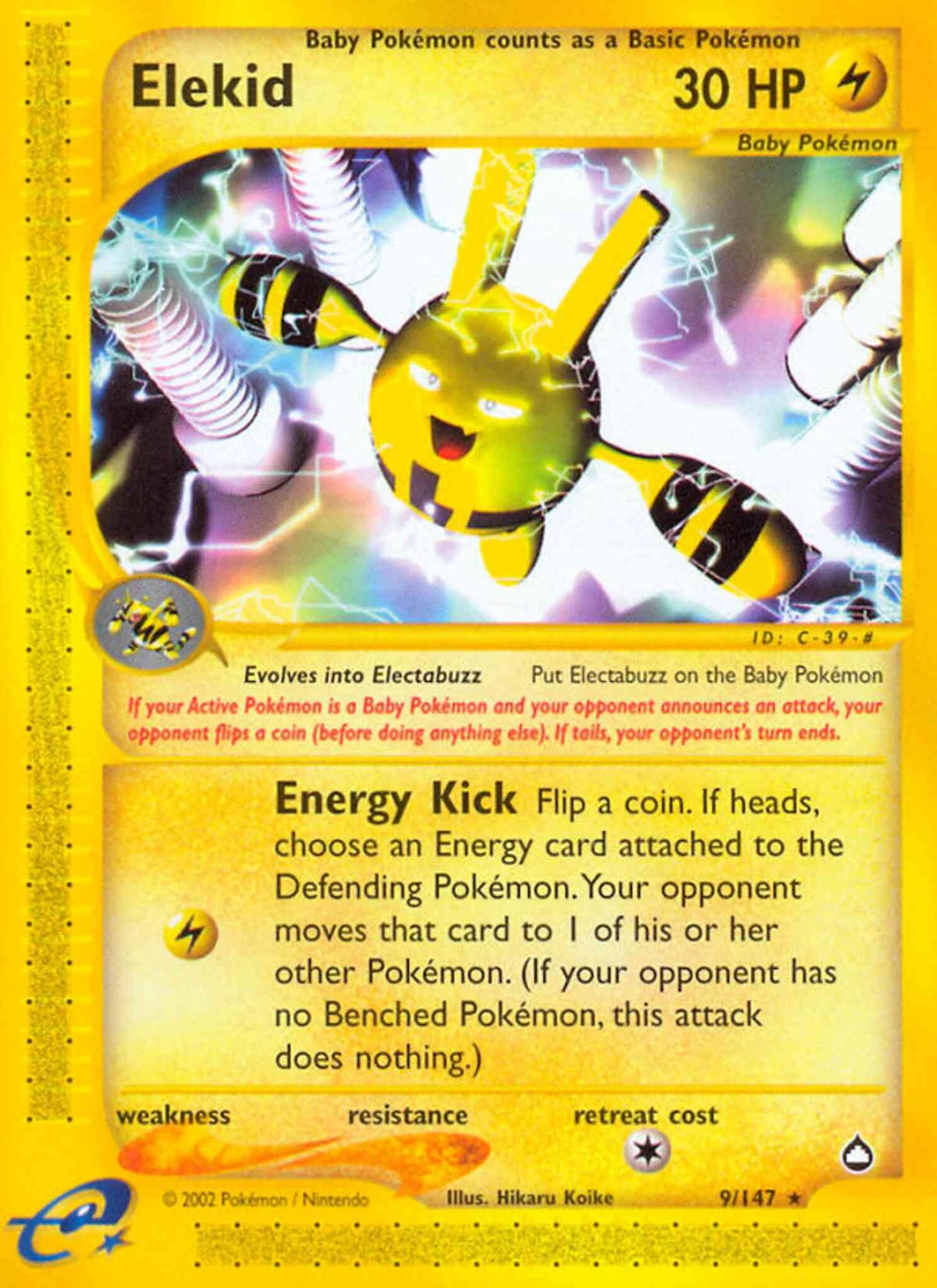 Elekid - 9/147 - Rare [ecard2-9] [Non-Holo]