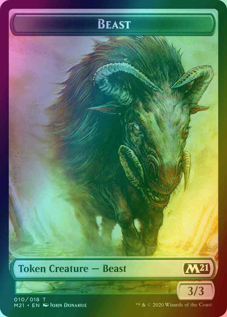Beast Token (10) // Cat Token (11) [Core Set 2021 Tokens] [Foil]