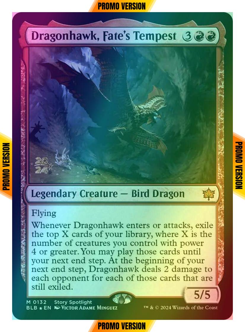 Dragonhawk, Fate's Tempest [132s] [Prerelease] [Bloomburrow: Promos] [Foil]