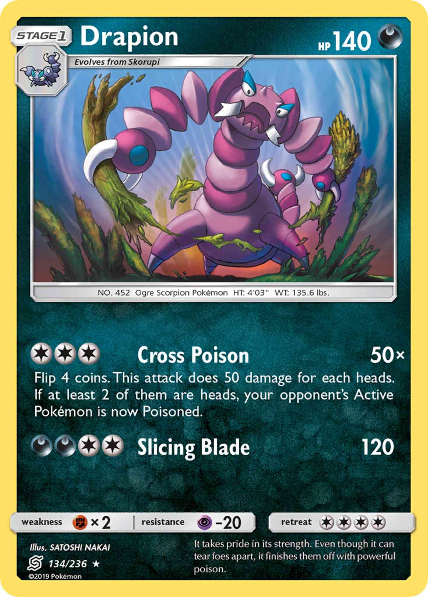 Drapion - 134/236 - Rare [sm11-134] [Reverse Holo]