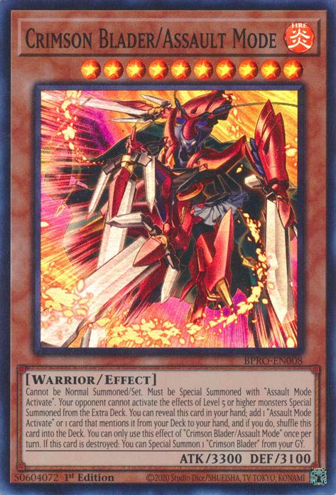 Crimson Blader/Assault Mode - BPRO-EN008 - Super Rare - 1st Edition