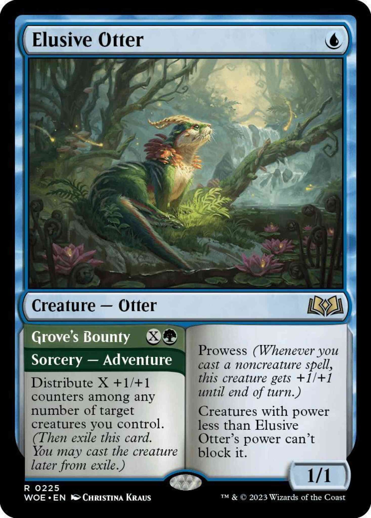 Elusive Otter // Grove's Bounty [225] [Wilds of Eldraine] [Non-Foil]