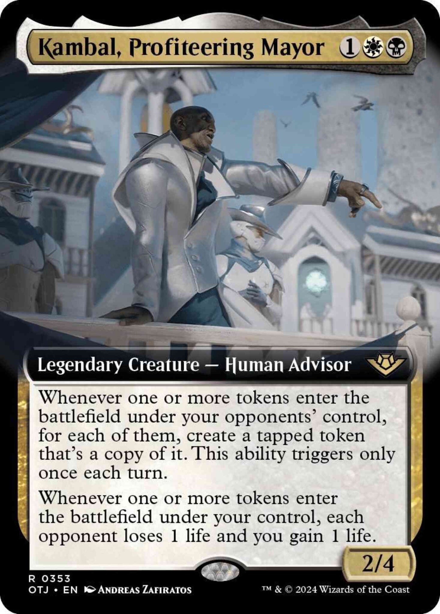 Kambal, Profiteering Mayor [353] [Extended Art] [Outlaws of Thunder Junction] [Non-Foil]