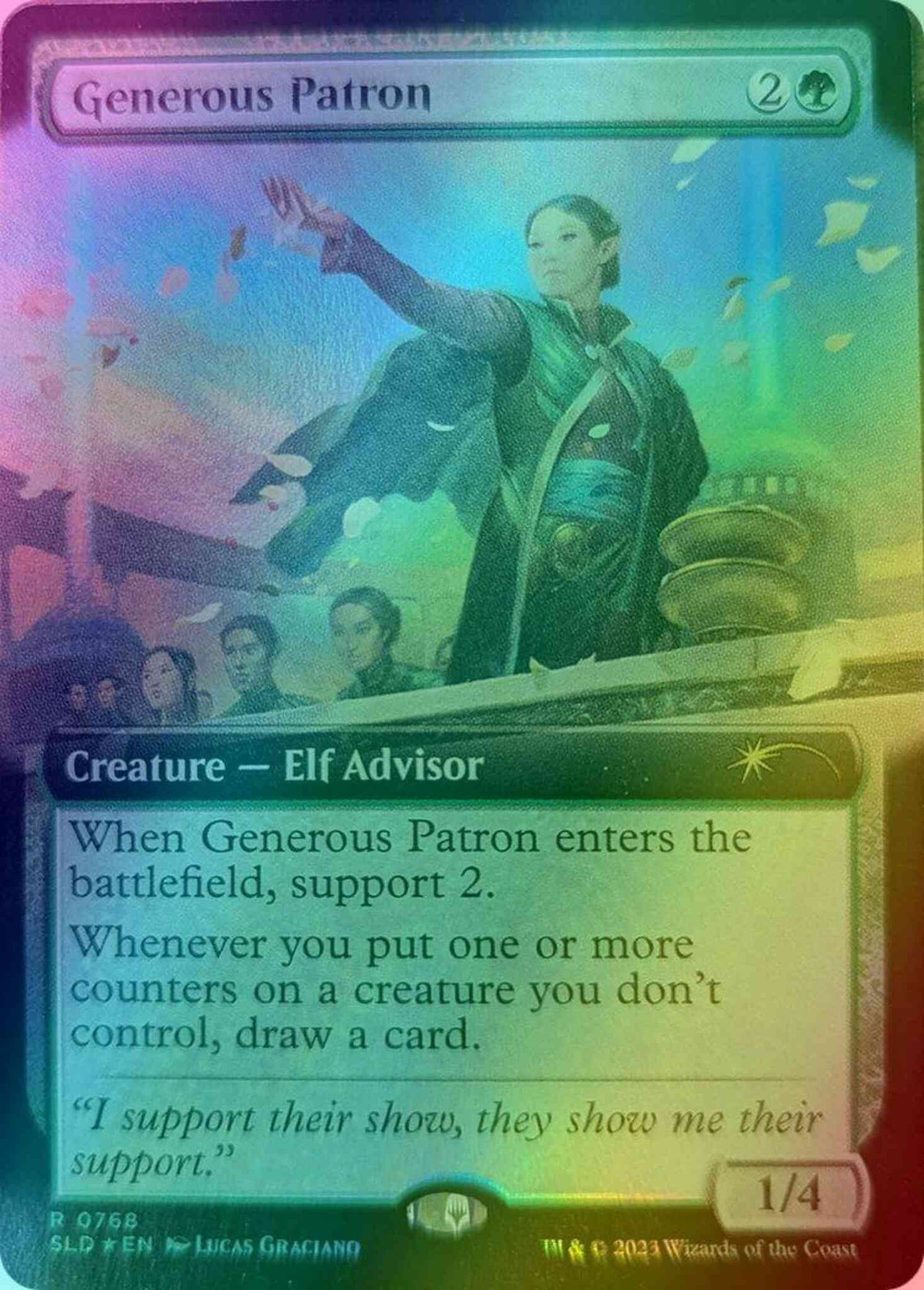 Generous Patron [0768] [Extended Art] [Lucas Graciano] [Secret Lair Drop] [Foil]