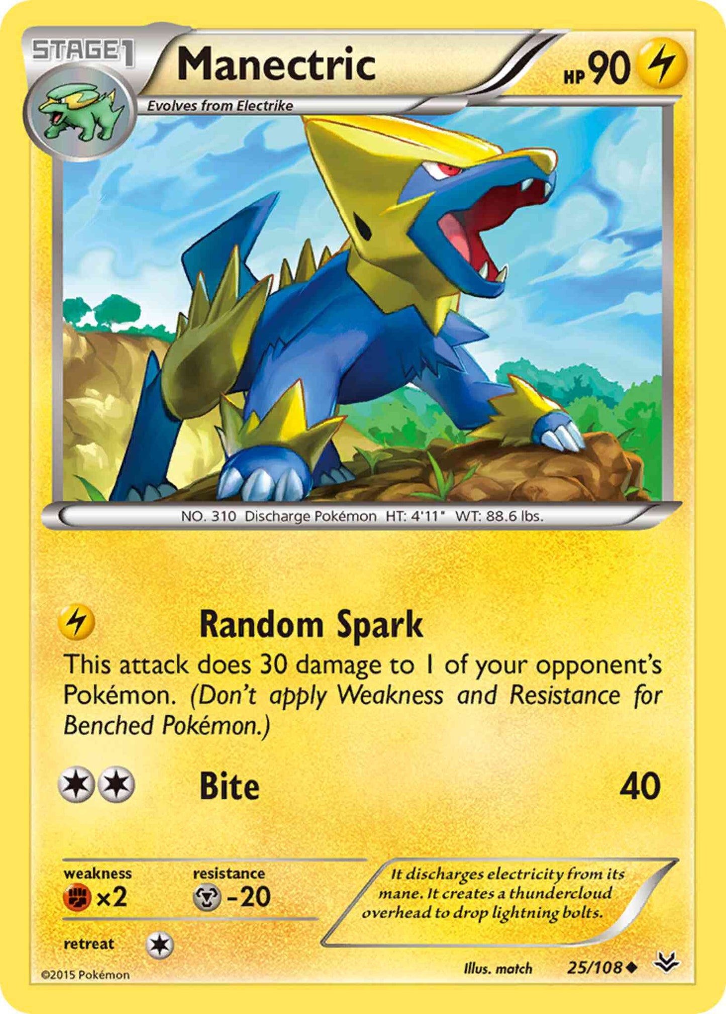 Manectric - 25/108 - Uncommon [xy6-25] [Non-Holo]