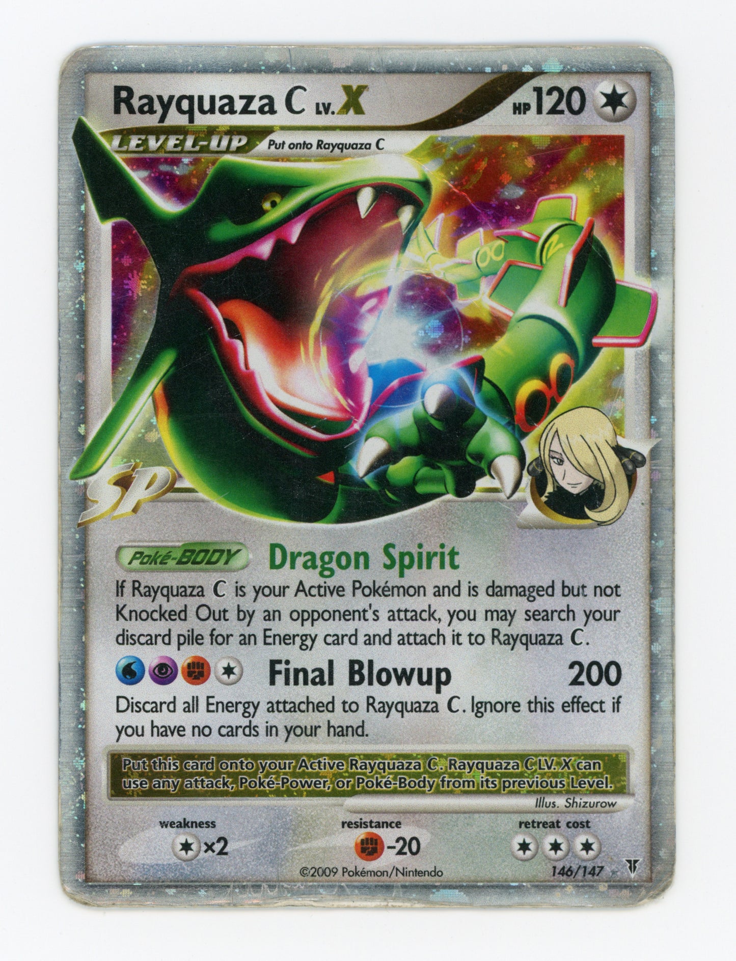 Rayquaza C — Damaged|Rare Holo Lv.X — ID 18109