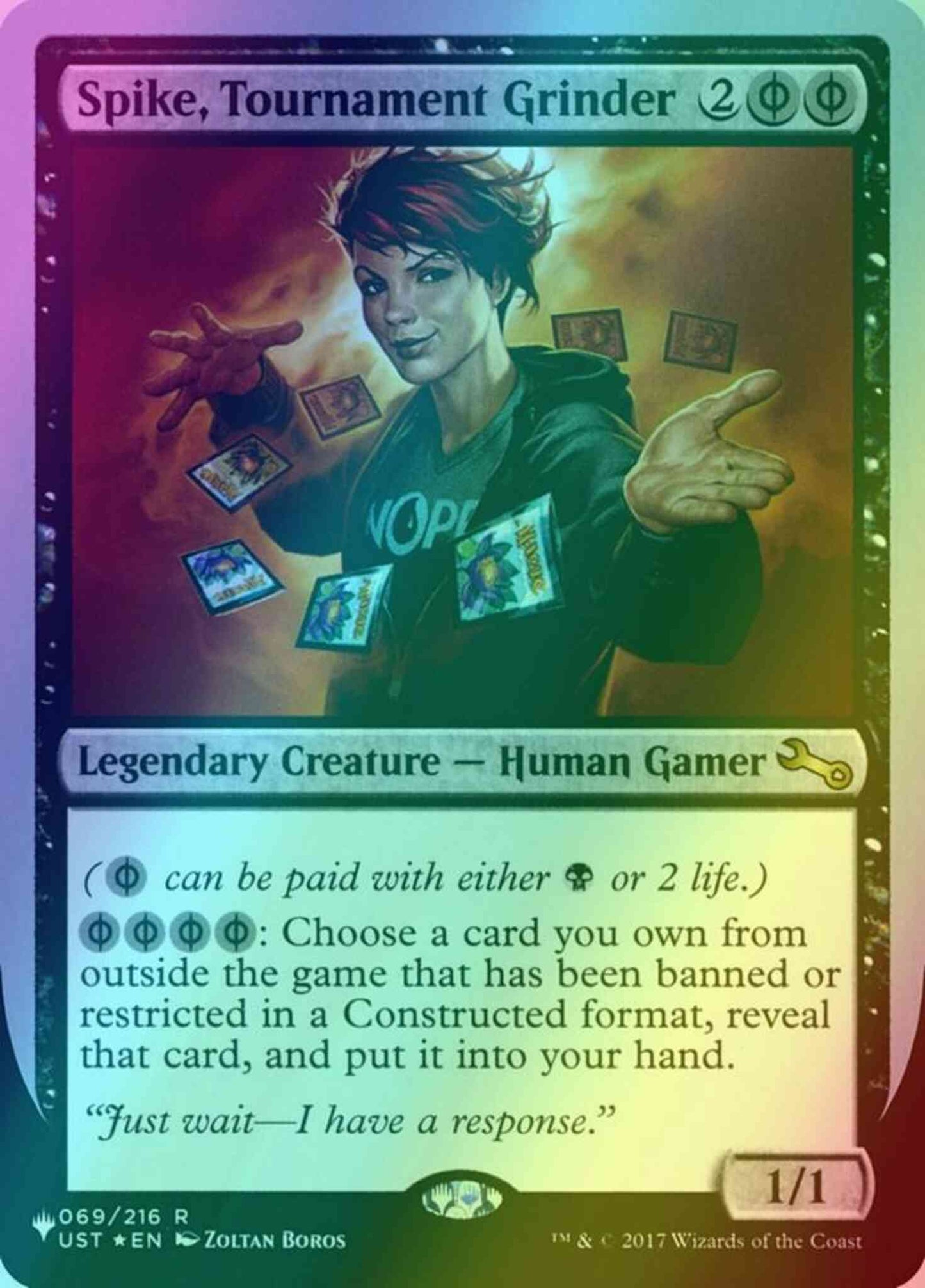 Spike, Tournament Grinder [24] [UST Set Symbol] [The List: Unfinity Foil Edition] [Foil]