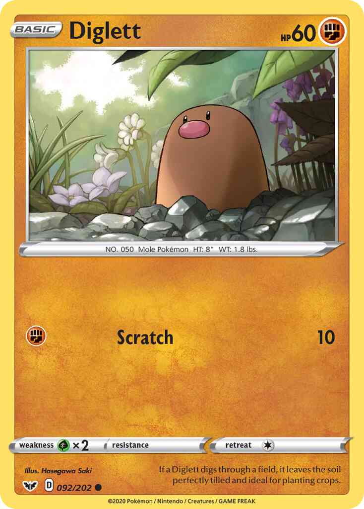 Diglett - 092/202 - Common [swsh1-092] [Non-Holo]