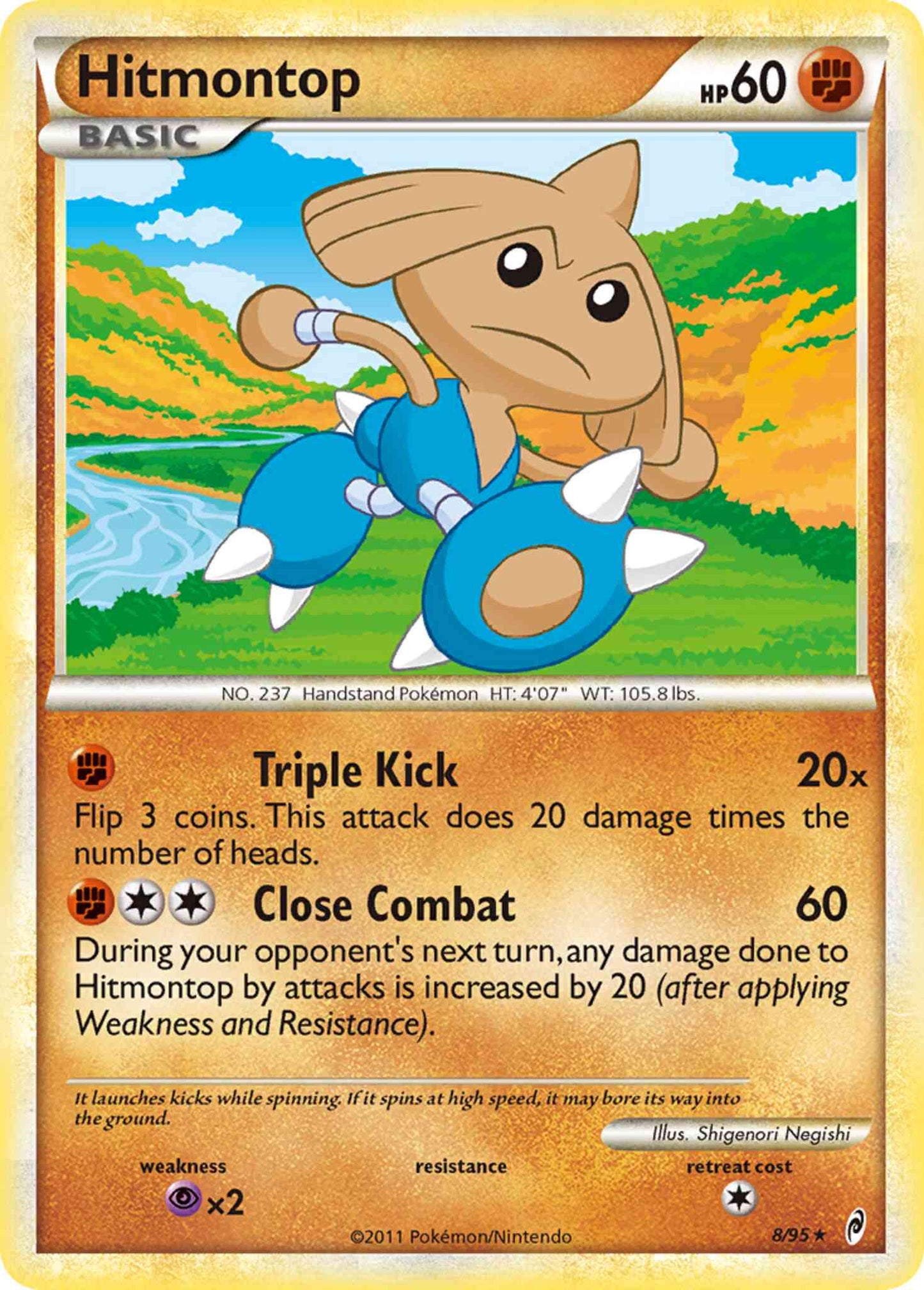 Hitmontop - 8/95 - Rare Holo [col1-8] [Reverse Holo]