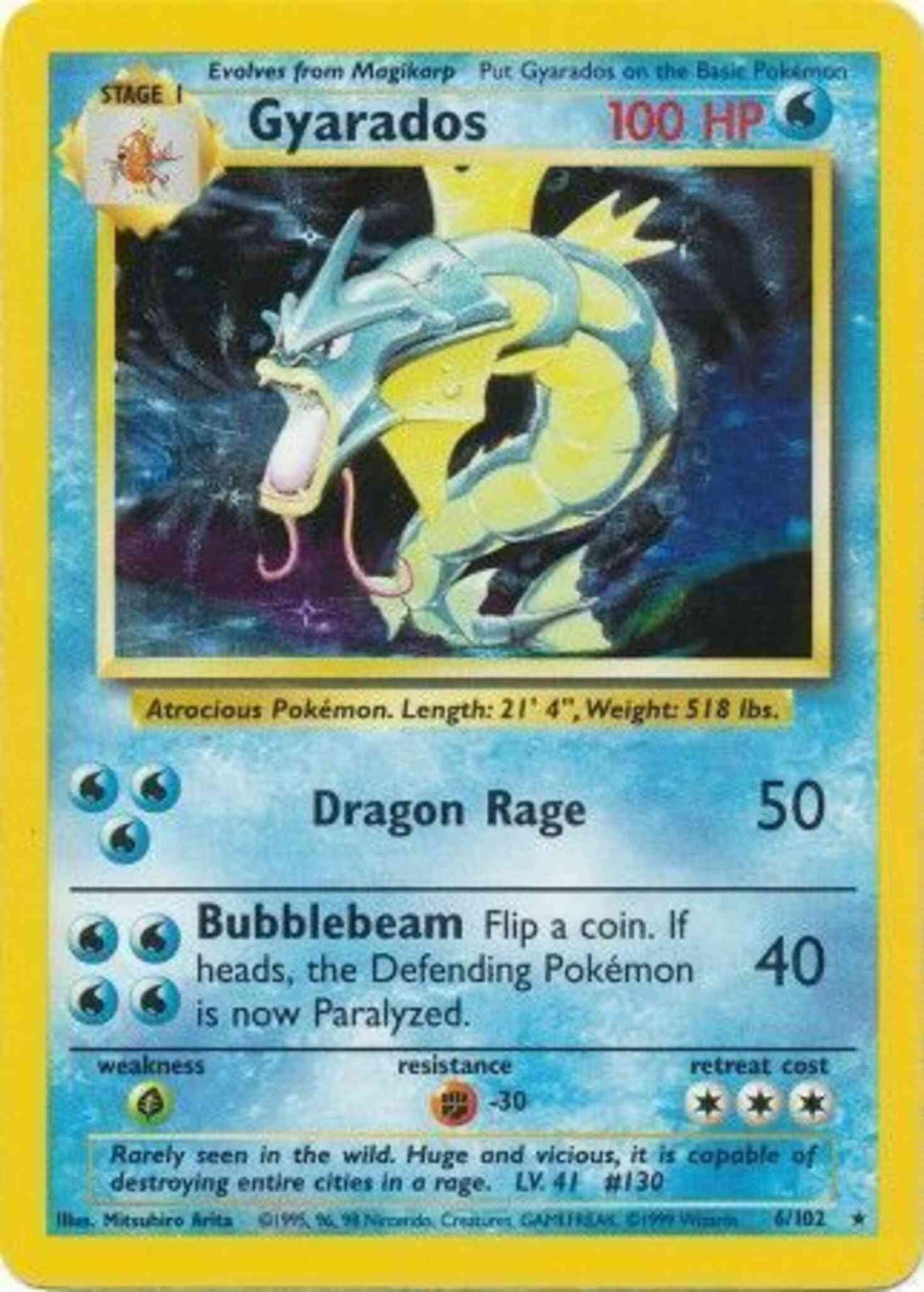 Gyarados - 6/102 - Rare - Unlimited [base1U-6] [Holo]