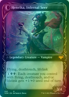 Henrika Domnathi // Henrika, Infernal Seer [293] [Fang Frame Showcase] [Innistrad: Crimson Vow] [Foil]
