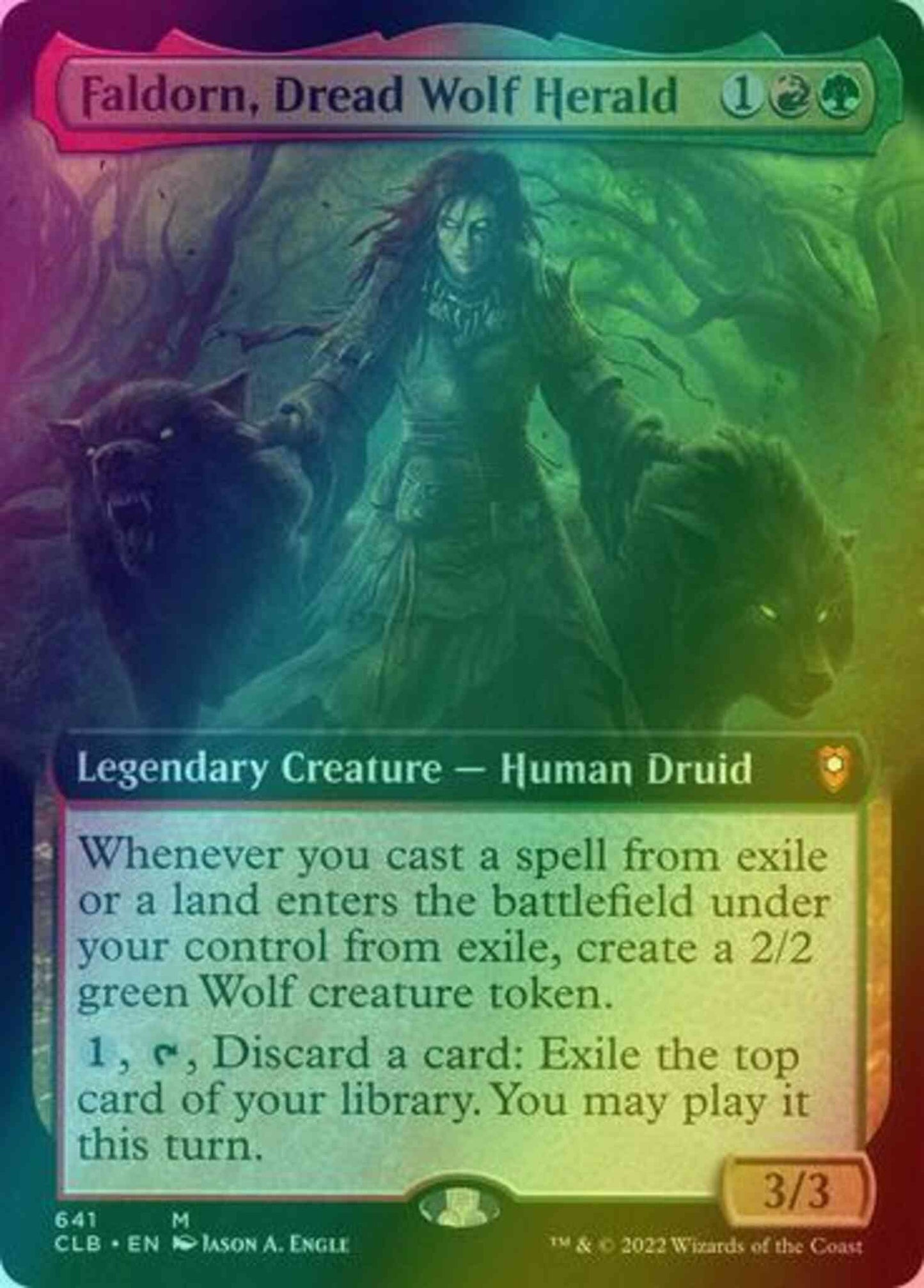 Faldorn, Dread Wolf Herald [641] [Extended Art] [Commander Legends: Battle for Baldur's Gate] [Foil]