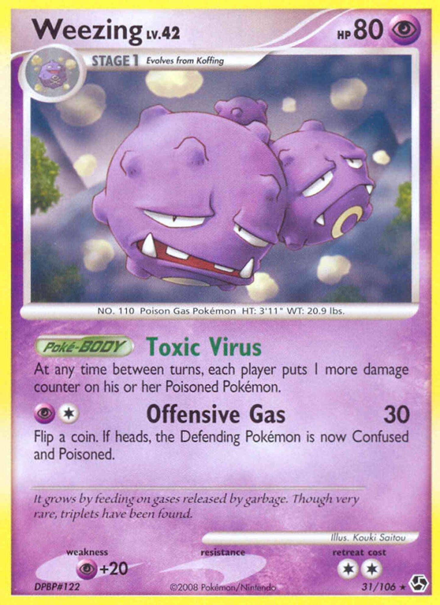 Weezing - 31/106 - Rare [dp4-31] [Non-Holo]