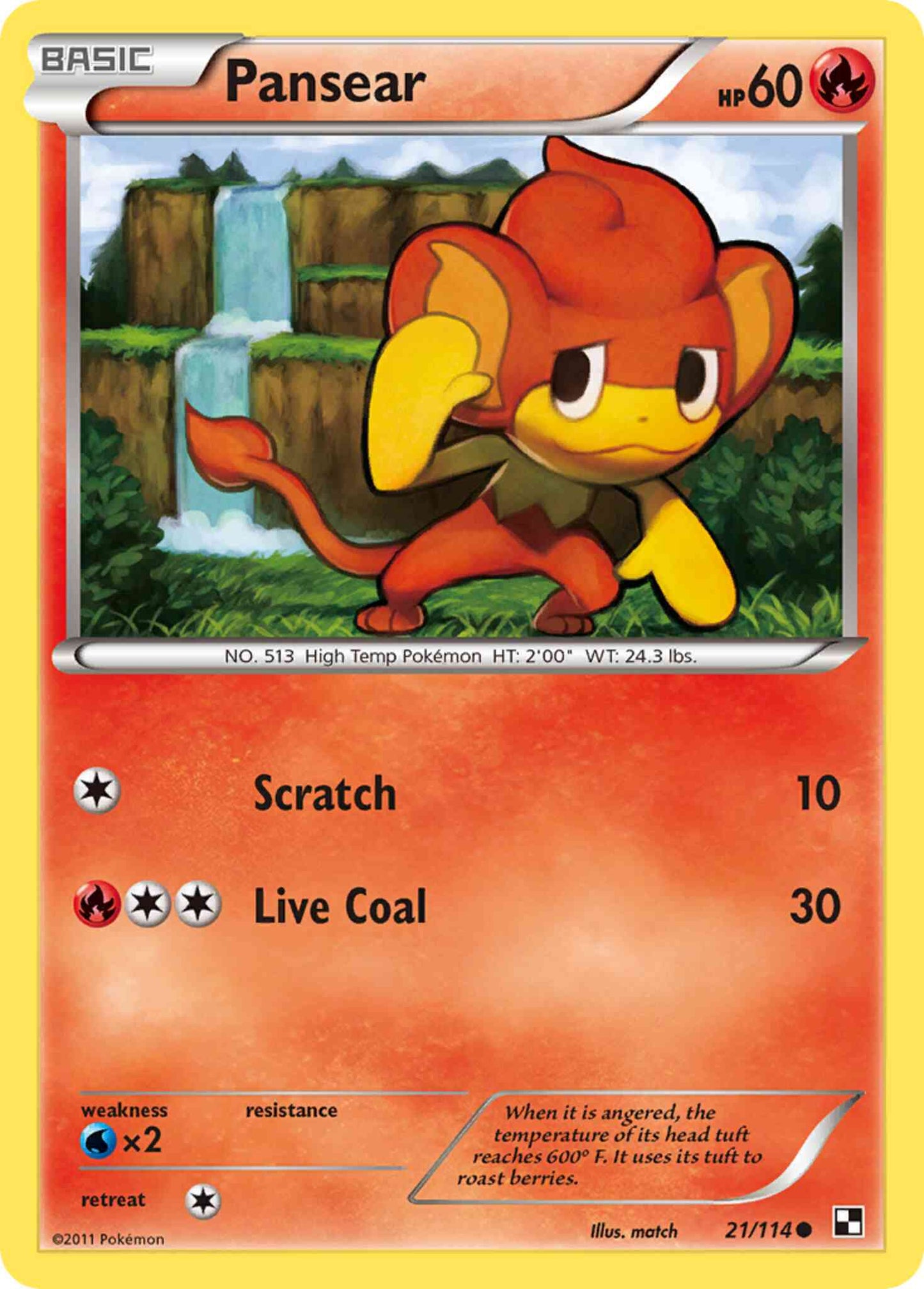 Pansear - 21/114 - Common [bw1-21] [Reverse Holo]