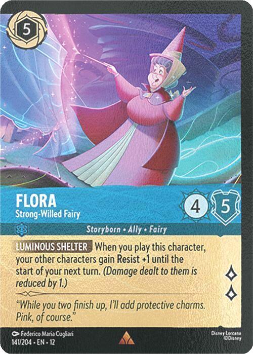 Flora - Strong-Willed Fairy (Extended Art) - 141/204 [Wilds Unknown] [Cold Foil]