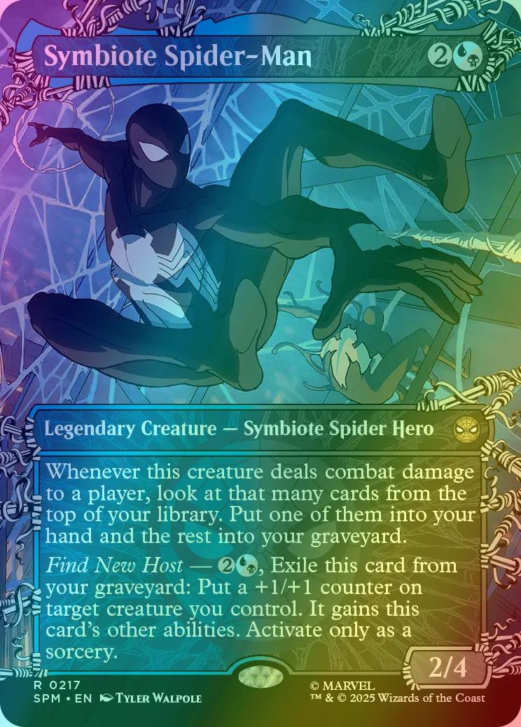 Symbiote Spider-Man [217] [Borderless] [Web-Slinger] [Marvel's Spider-Man] [Foil]