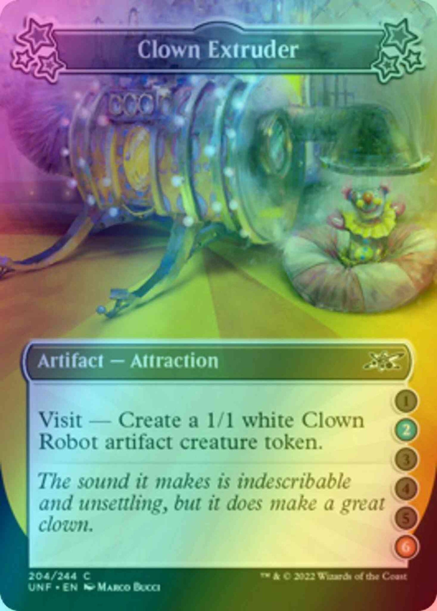 Clown Extruder (2/6) [204a] [Borderless] [Unfinity] [Foil]