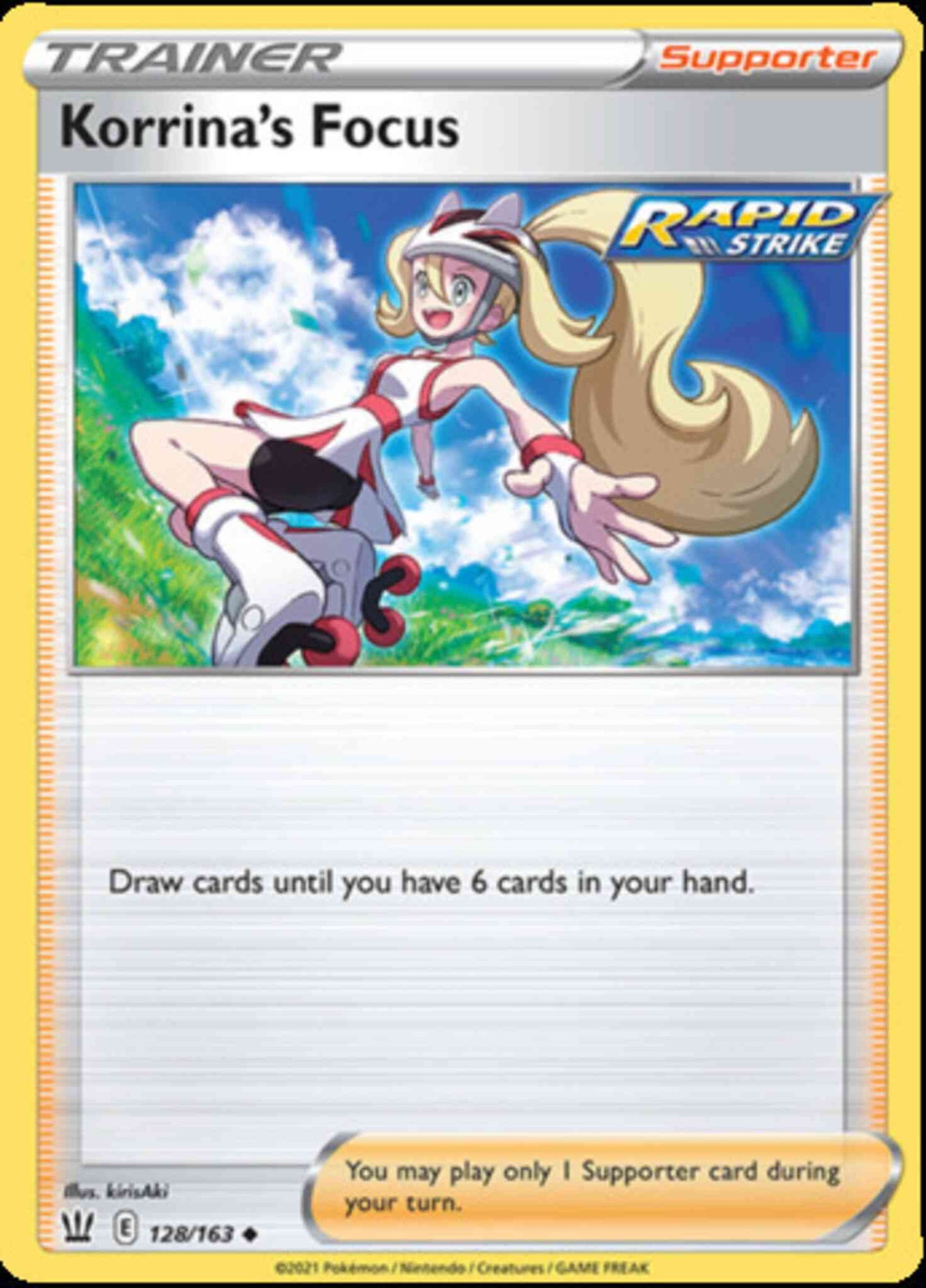 Korrina's Focus - 128/163 - Uncommon [swsh5-128] [Reverse Holo]