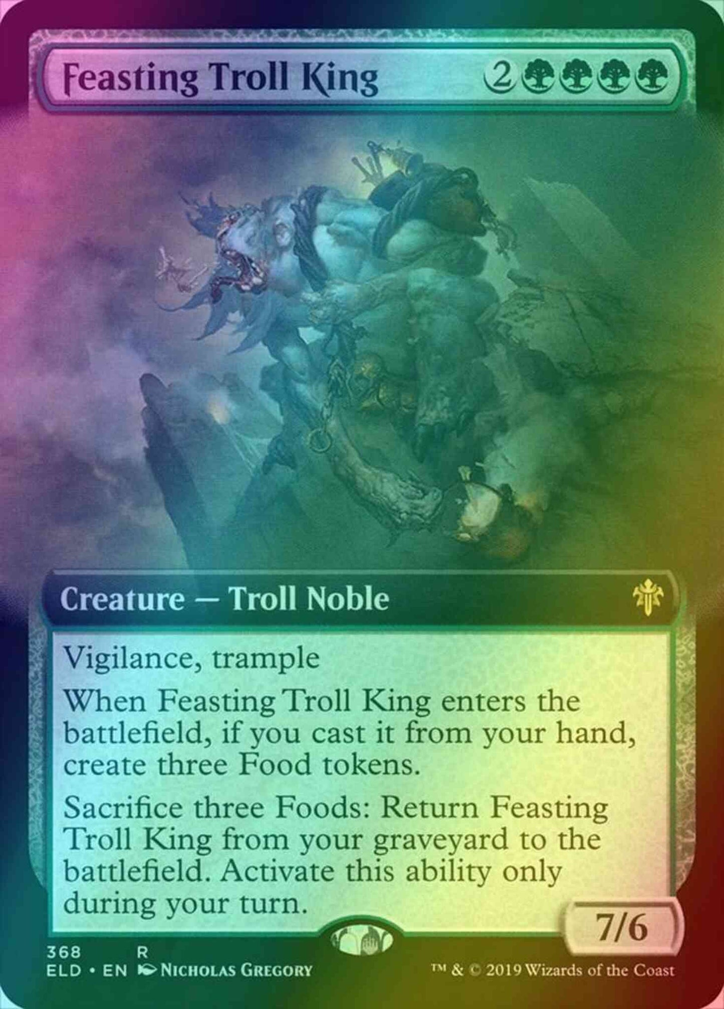 Feasting Troll King [368] [Extended Art] [Throne of Eldraine] [Foil]