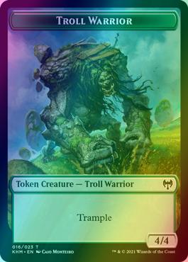 Human Warrior Token (03) // Troll Warrior Token (16) [Kaldheim Tokens] [Foil]