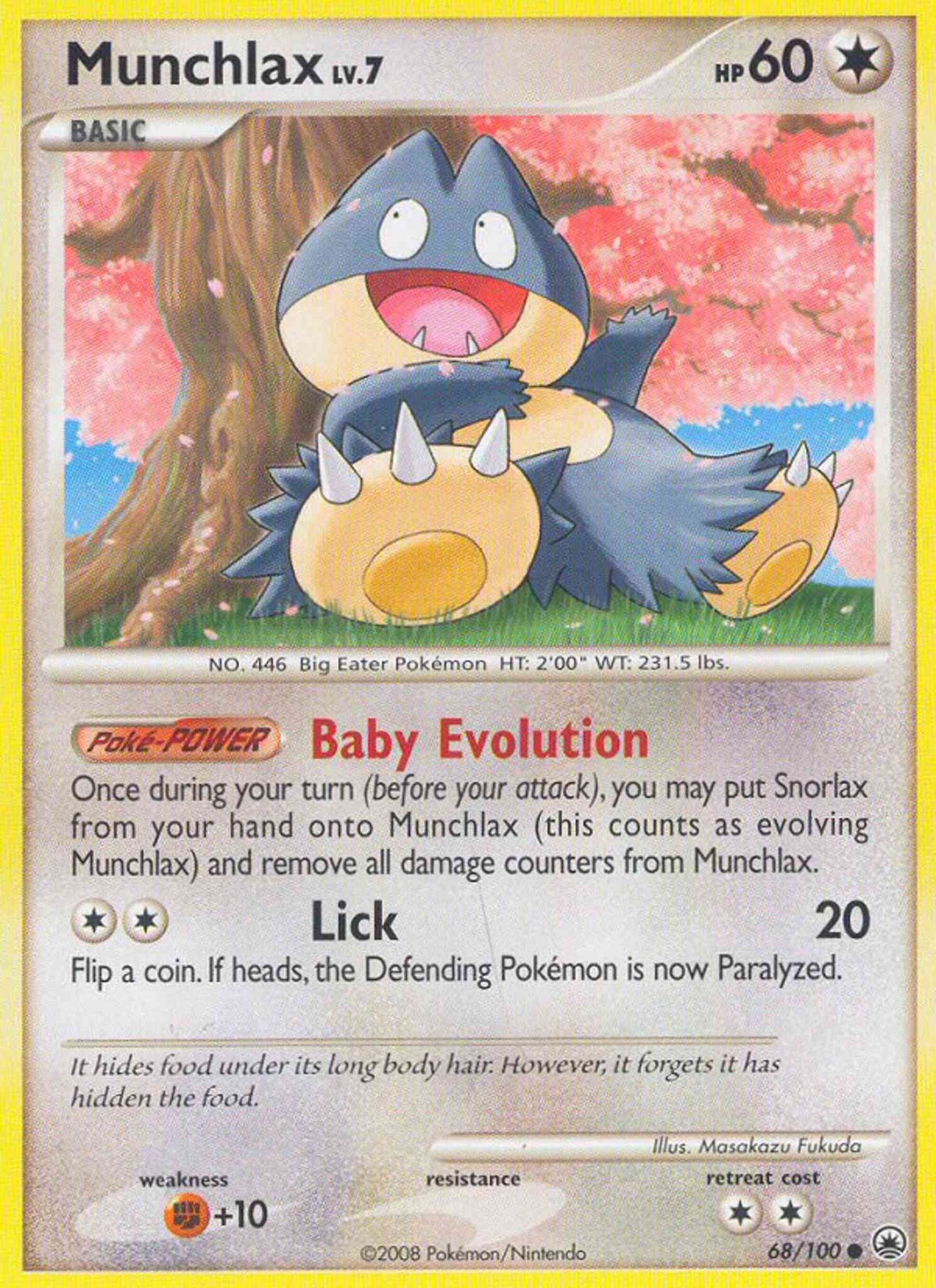 Munchlax - 68/100 - Common [dp5-68] [Reverse Holo]