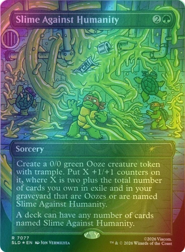 Slime Against Humanity [7077] [Borderless] [Slimes Against Humanity] [Secret Lair Drop] [Foil]