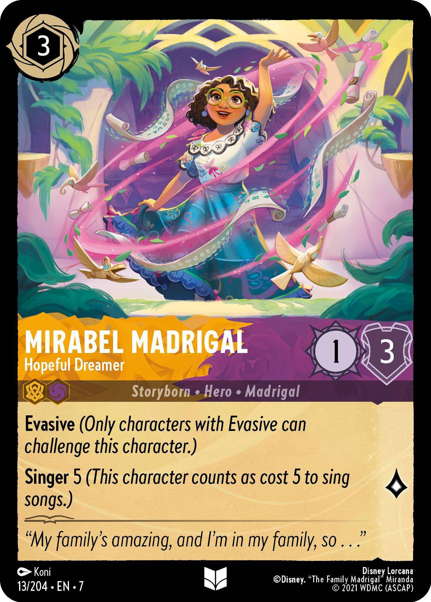 Mirabel Madrigal - Hopeful Dreamer - 13/204 [Archazia's Island] [Non-Foil]