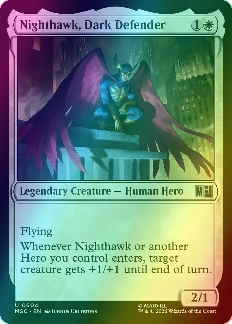 Nighthawk, Dark Defender [604] [Jumpstart] [Marvel Super Heroes: Commander] [Foil]