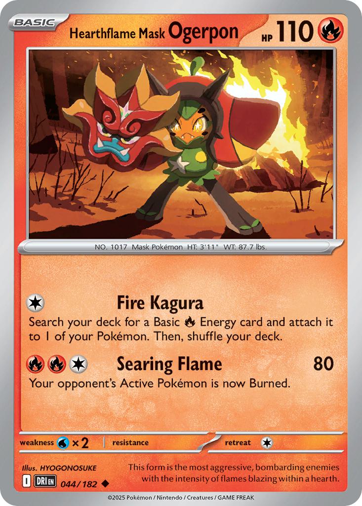Hearthflame Mask Ogerpon - 044/182 - Uncommon [sv10-044] [Non-Holo]