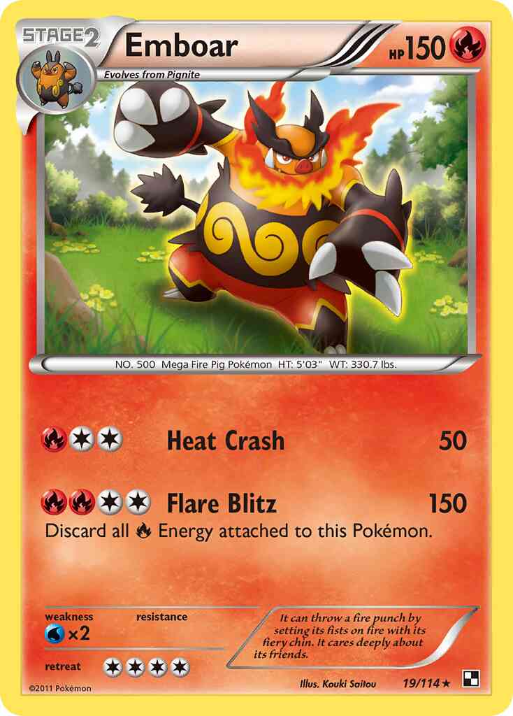 Emboar - 19/114 - Rare Holo [bw1-19] [Holo]