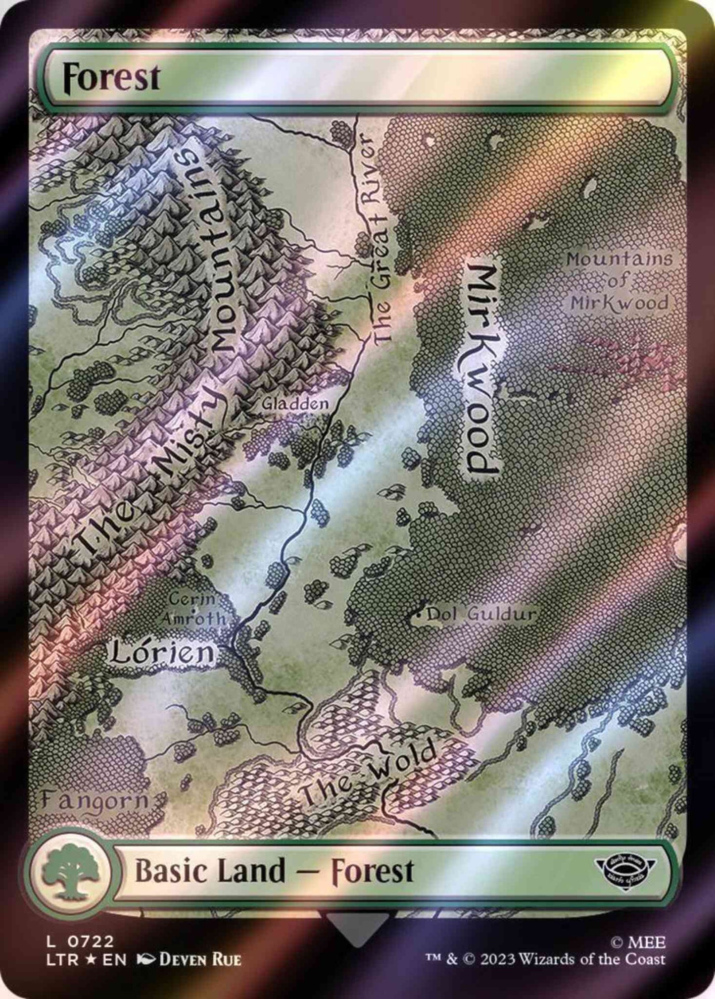 Forest [722] [Full Art] [Map Lands] [The Lord of the Rings: Tales of Middle-earth] [Surge Foil]