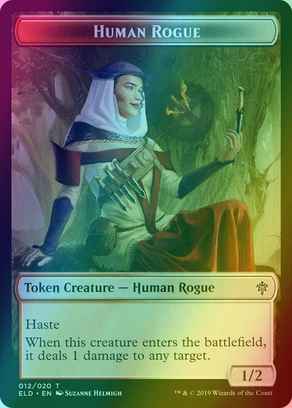 Food Token (16) // Human Rogue Token (12) [Throne of Eldraine Tokens] [Foil]