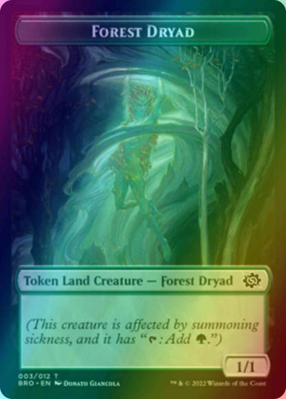 Forest Dryad Token (03) // Powerstone Token (07) [The Brothers' War: Tokens] [Foil]