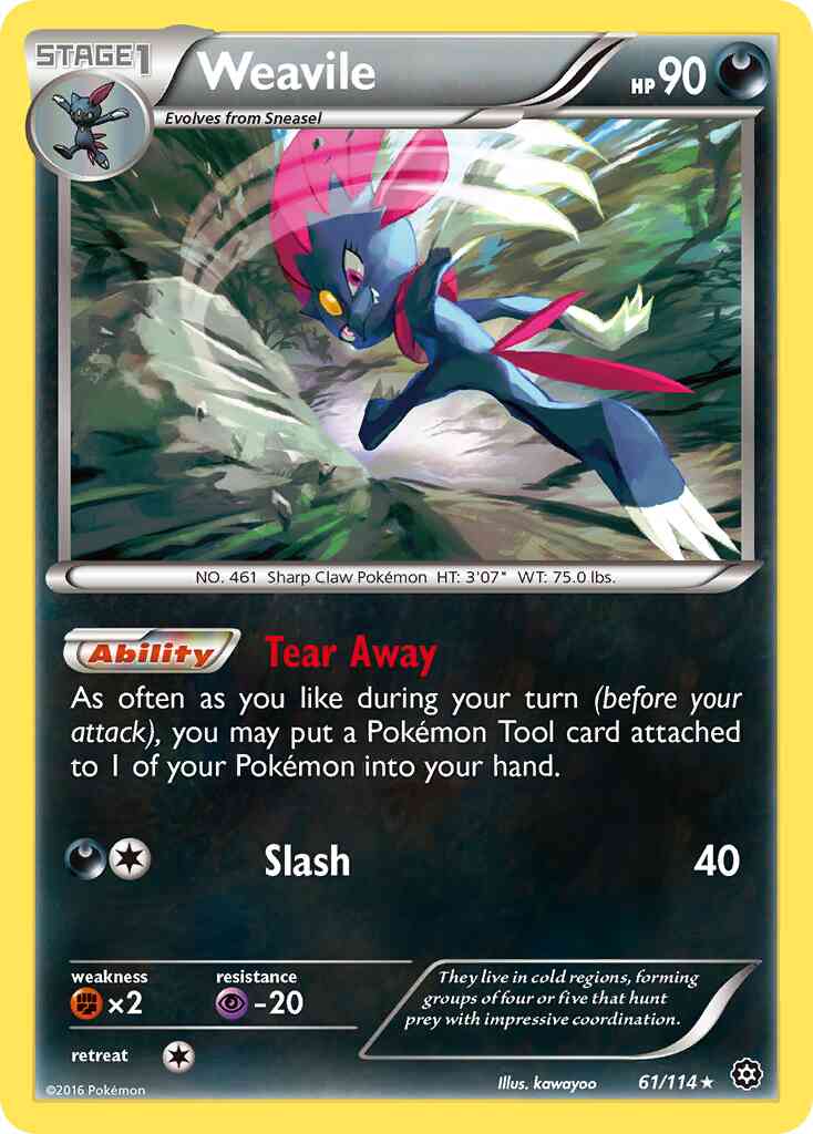 Weavile - 61/114 - Rare [xy11-61] [Non-Holo]