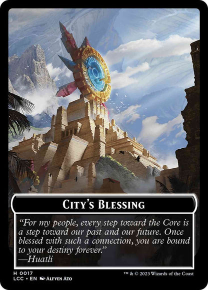 City's Blessing Token (17) // Dinosaur Token (10) [The Lost Caverns of Ixalan: Commander: Tokens] [Non-Foil]