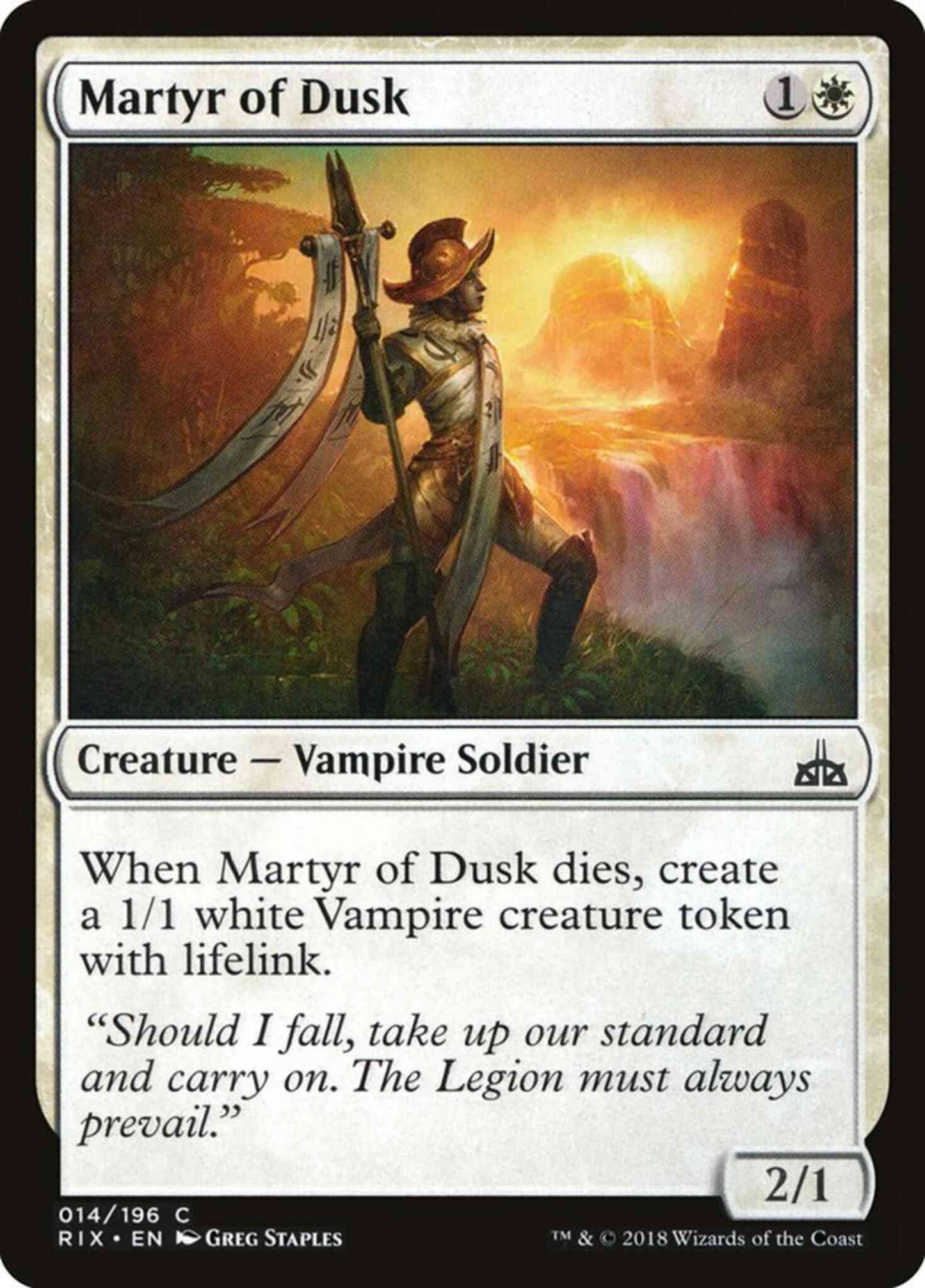 Martyr of Dusk [14] [Rivals of Ixalan] [Non-Foil]