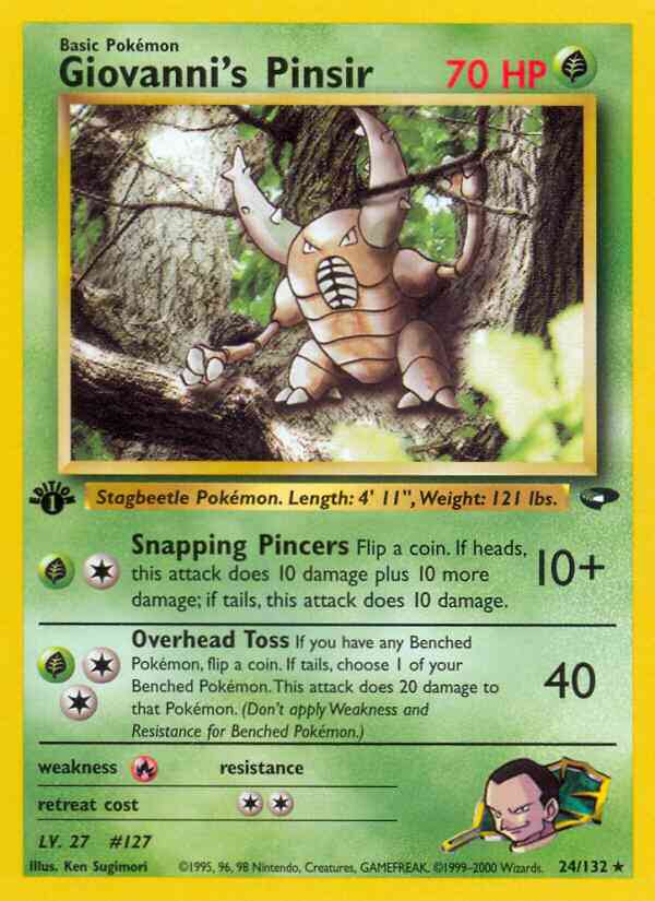Giovanni's Pinsir - 24/132 - Rare - 1st Edition [gym2-24] [Non-Holo]