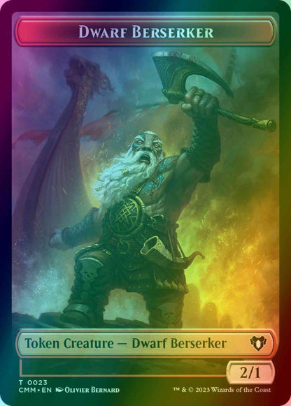 Dwarf Berserker Token (23) // Zombie Token (19) [Commander Masters: Tokens] [Foil]