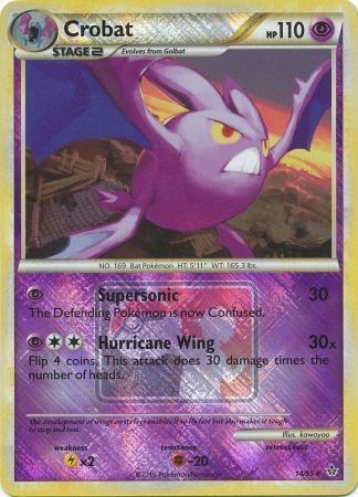 Crobat - 14 - Promotional - Crosshatch Holo Pokemon League hurdle Dash Season 2010 [Reverse Holo]