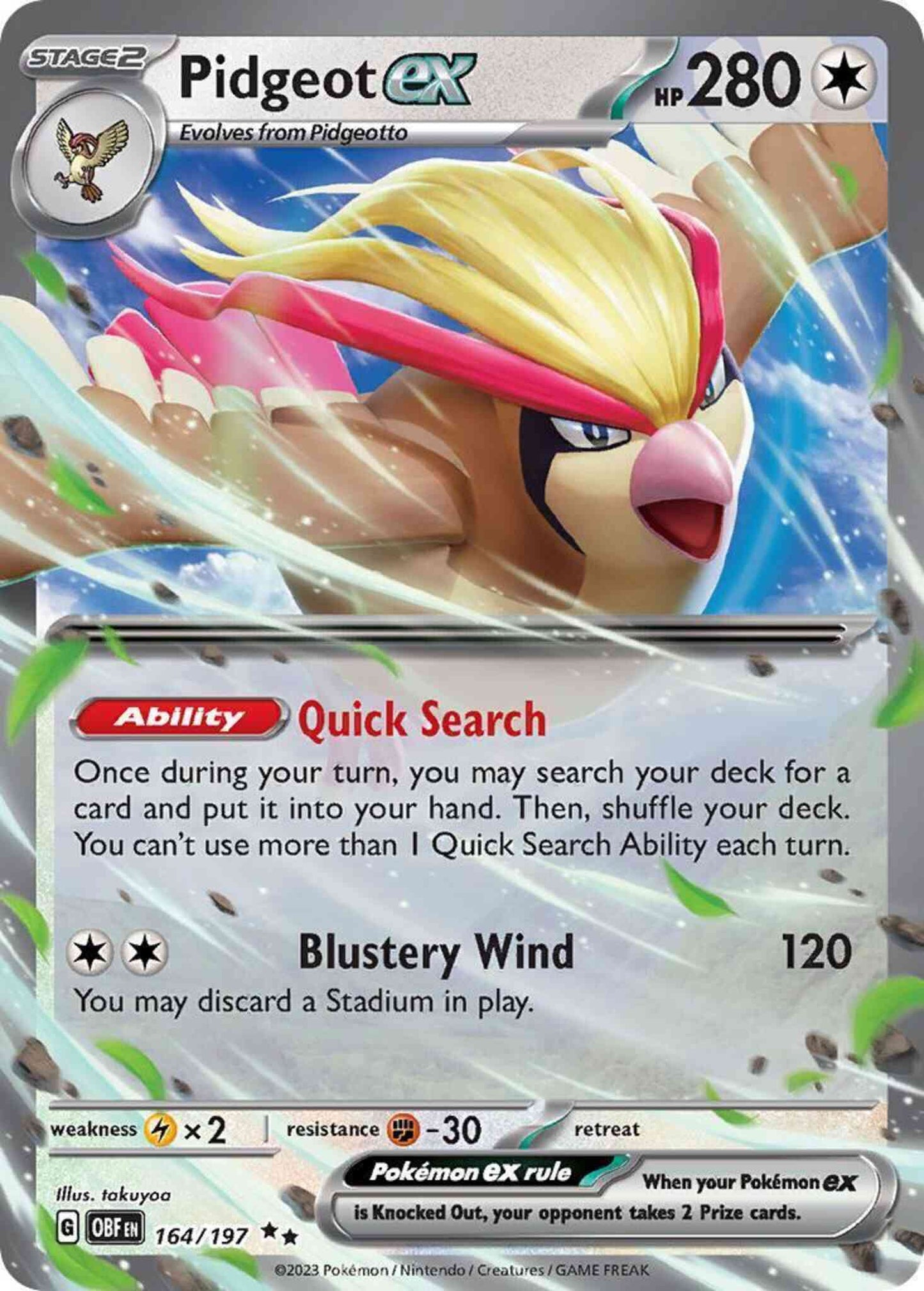 Pidgeot ex - 164/197 - Double Rare [sv03-164] [Ultra]